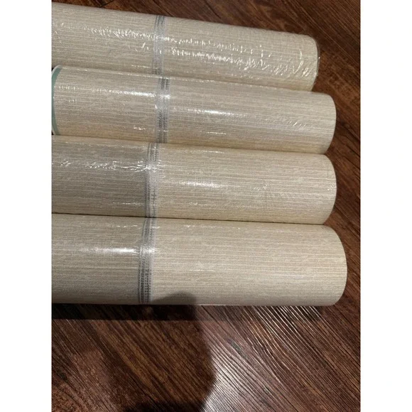 Allen Roth Linen Stripe Textured Wallpaper Roll 56 Sq‎ Ft 4 Rolls 11 yd x 20.5in - Picture 4 of 8